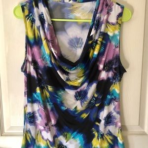 Cowl Drape Sleeveless Blouse